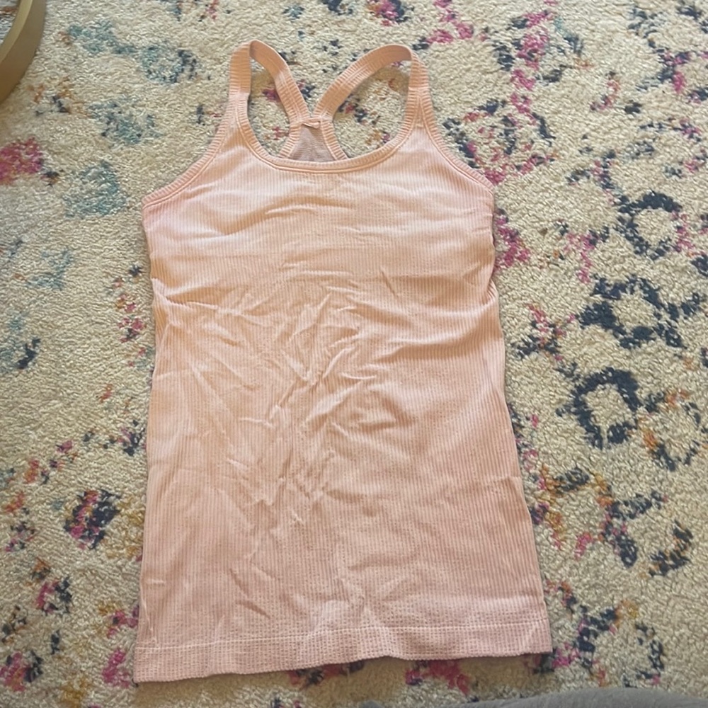 light pink ribbed lululemon tank top